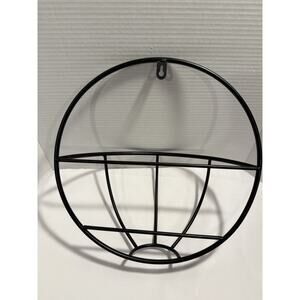 Black Metal Half Round Hanging Wall Planter apx. 14" circumference - Outdoor